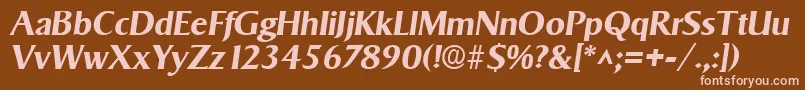 SigvarBoldItalic-fontti – vaaleanpunaiset fontit ruskealla taustalla