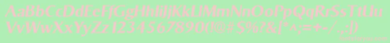 フォントSigvarBoldItalic – 緑の背景にピンクのフォント