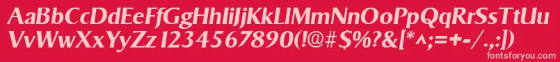 SigvarBoldItalic-fontti – vaaleanpunaiset fontit punaisella taustalla