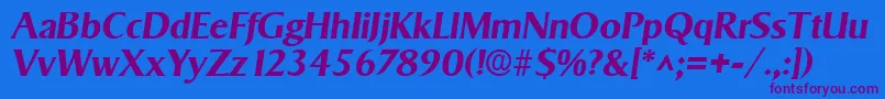 SigvarBoldItalic Font – Purple Fonts on Blue Background