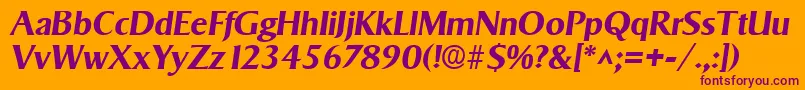 SigvarBoldItalic-Schriftart – Violette Schriften auf orangefarbenem Hintergrund