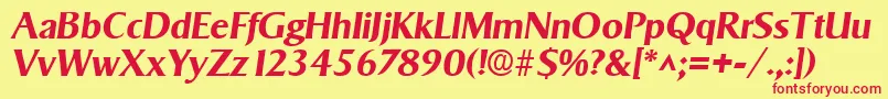SigvarBoldItalic Font – Red Fonts on Yellow Background