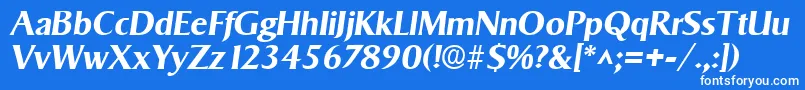 フォントSigvarBoldItalic – 青い背景に白い文字