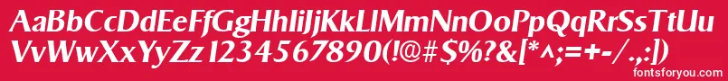 フォントSigvarBoldItalic – 赤い背景に白い文字