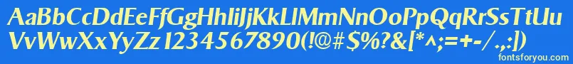 SigvarBoldItalic Font – Yellow Fonts on Blue Background