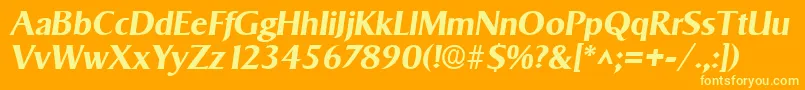 フォントSigvarBoldItalic – オレンジの背景に黄色の文字