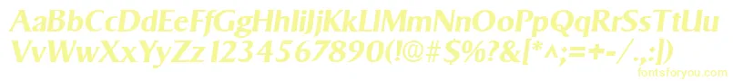 SigvarBoldItalic-fontti – keltaiset fontit valkoisella taustalla