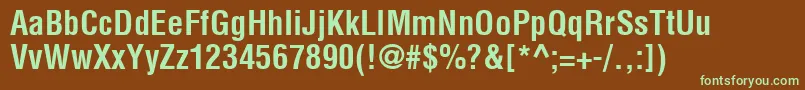 Шрифт HelveticaLtCondensedBold – зелёные шрифты на коричневом фоне