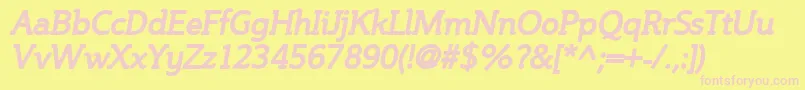 Steinbi Font – Pink Fonts on Yellow Background