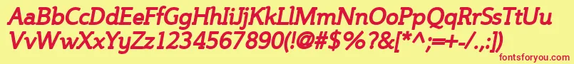 Steinbi Font – Red Fonts on Yellow Background