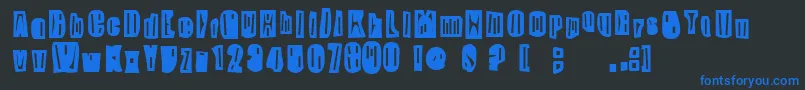 フォントSkippyGreeny – 黒い背景に青い文字