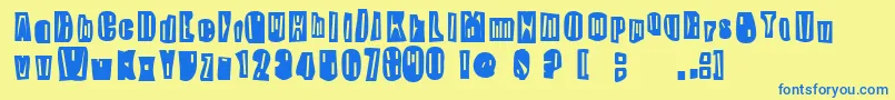 SkippyGreeny Font – Blue Fonts on Yellow Background