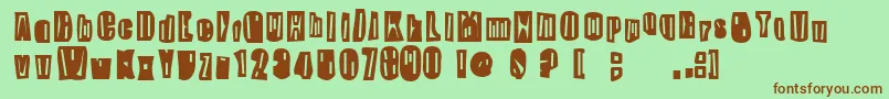 SkippyGreeny Font – Brown Fonts on Green Background