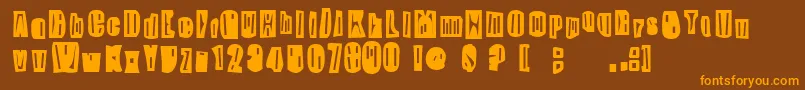 SkippyGreeny Font – Orange Fonts on Brown Background