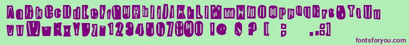 SkippyGreeny Font – Purple Fonts on Green Background