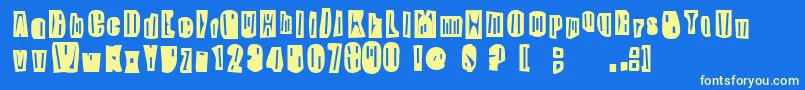 SkippyGreeny Font – Yellow Fonts on Blue Background