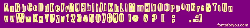 SkippyGreeny Font – Yellow Fonts on Purple Background