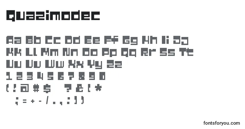 Fuente Quazimodec - alfabeto, números, caracteres especiales