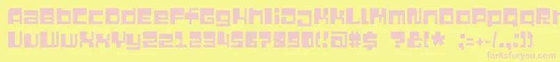 Quazimodec Font – Pink Fonts on Yellow Background