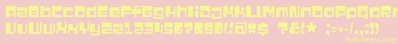 Quazimodec Font – Yellow Fonts on Pink Background