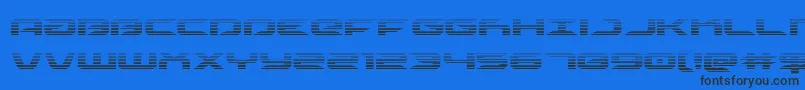 Drivescan-Schriftart – Schwarze Schriften auf blauem Hintergrund