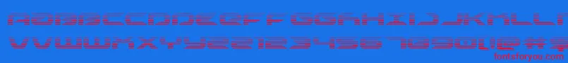 Drivescan-Schriftart – Rote Schriften auf blauem Hintergrund