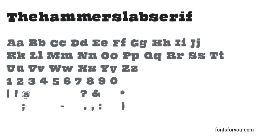 A fonte Thehammerslabserif – alfabeto, números, caracteres especiais