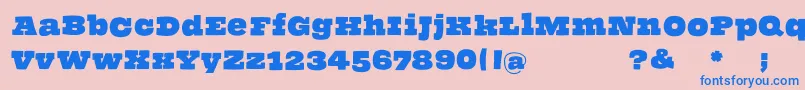 Thehammerslabserif Font – Blue Fonts on Pink Background