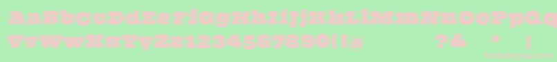 Thehammerslabserif Font – Pink Fonts on Green Background