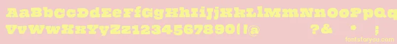 Thehammerslabserif Font – Yellow Fonts on Pink Background