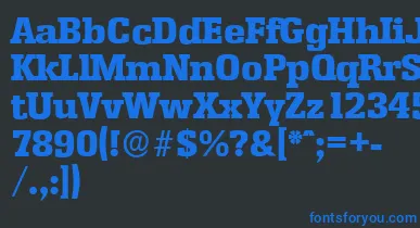 EnschedeserialHeavyRegular font – Blue Fonts On Black Background