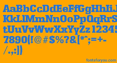 EnschedeserialHeavyRegular font – Blue Fonts On Orange Background