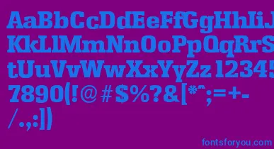 EnschedeserialHeavyRegular font – Blue Fonts On Purple Background
