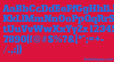 EnschedeserialHeavyRegular font – Blue Fonts On Red Background