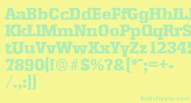 EnschedeserialHeavyRegular font – Green Fonts On Yellow Background