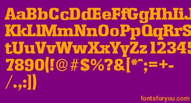EnschedeserialHeavyRegular font – Orange Fonts On Purple Background
