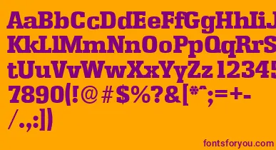 EnschedeserialHeavyRegular font – Purple Fonts On Orange Background
