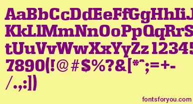 EnschedeserialHeavyRegular font – Purple Fonts On Yellow Background