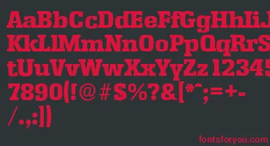 EnschedeserialHeavyRegular font – Red Fonts On Black Background