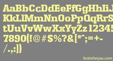 EnschedeserialHeavyRegular font – Yellow Fonts On Gray Background