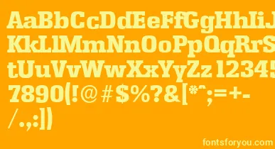 EnschedeserialHeavyRegular font – Yellow Fonts On an Orange Background