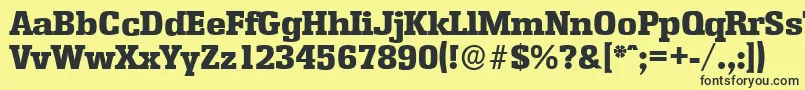 EnschedeserialHeavyRegular Font – Black Fonts on Yellow Background