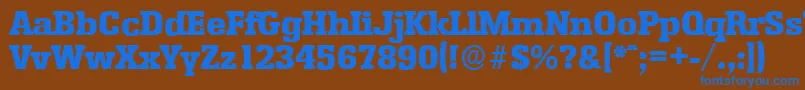 EnschedeserialHeavyRegular Font – Blue Fonts on Brown Background