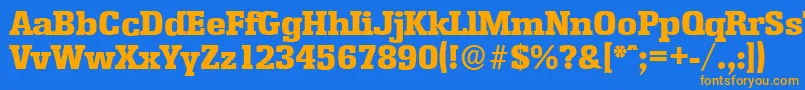 EnschedeserialHeavyRegular Font – Orange Fonts on Blue Background