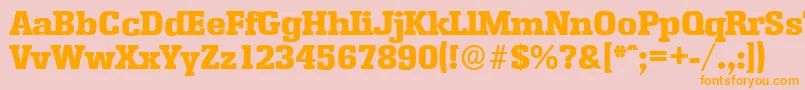 EnschedeserialHeavyRegular Font – Orange Fonts on Pink Background