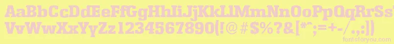 EnschedeserialHeavyRegular Font – Pink Fonts on Yellow Background