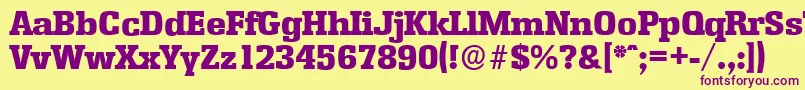 EnschedeserialHeavyRegular Font – Purple Fonts on Yellow Background