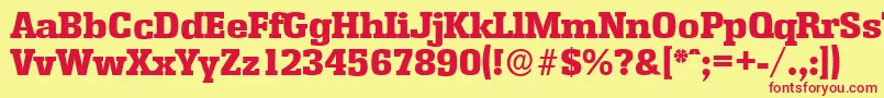 EnschedeserialHeavyRegular Font – Red Fonts on Yellow Background