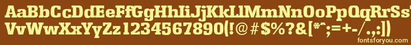 EnschedeserialHeavyRegular Font – Yellow Fonts on Brown Background