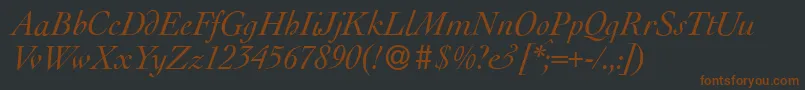LegaItalic Font – Brown Fonts on Black Background